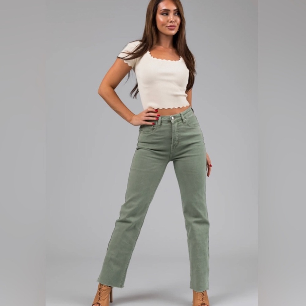 Kensie Green Straight Leg Pants